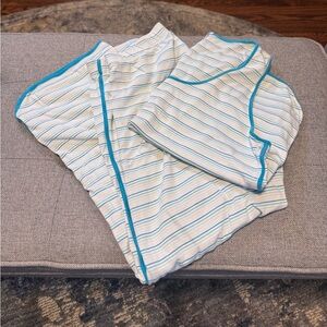 Striped Blue and White Women's Pajama Set